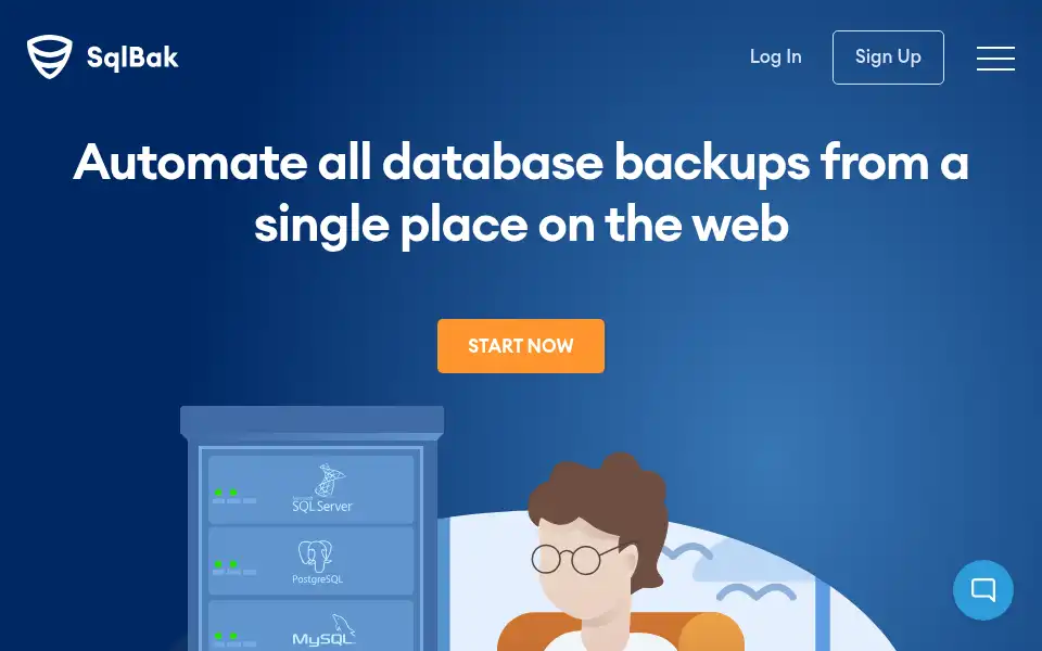 Screenshot of sqlbak.com
