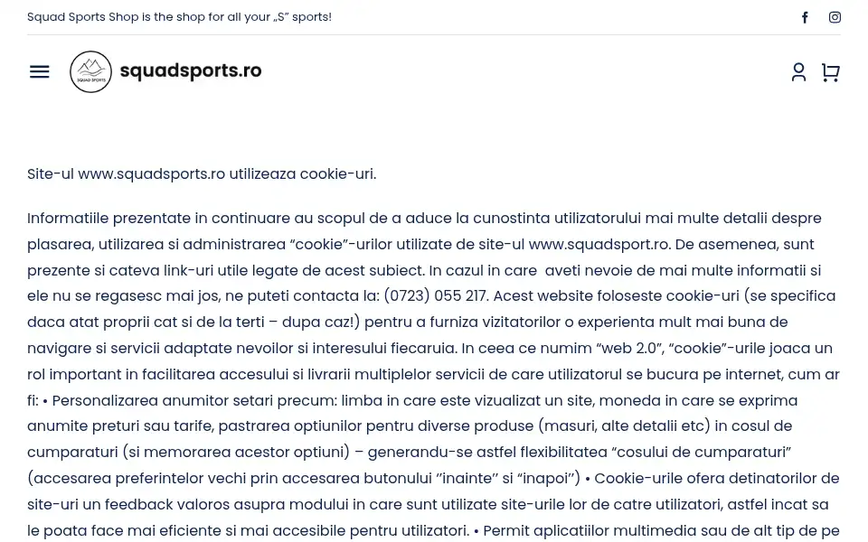 Screenshot of squadsports.ro