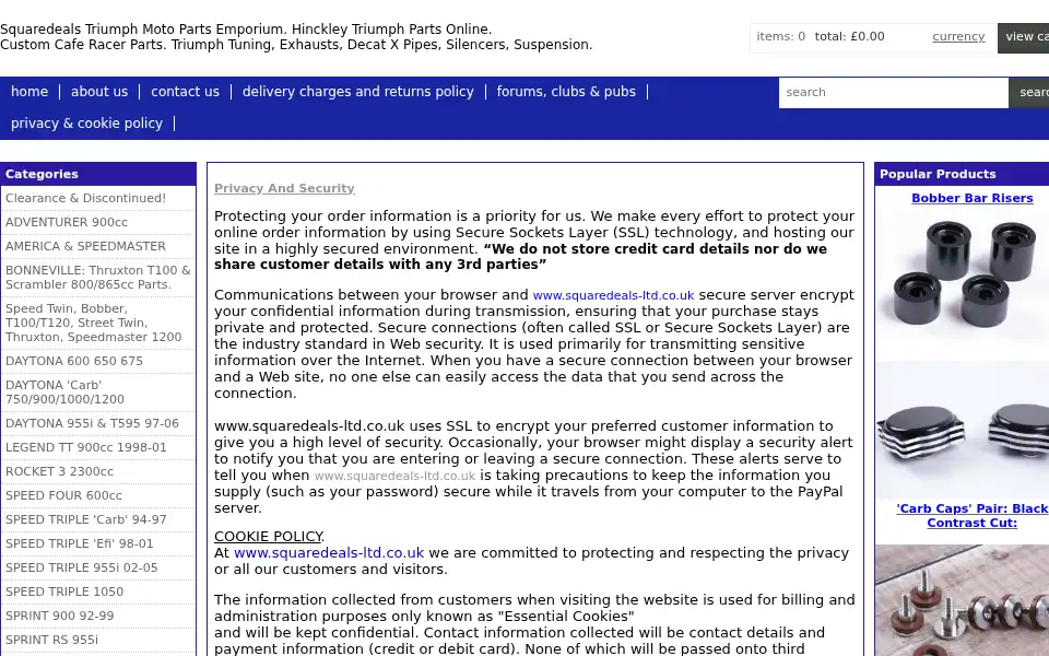 Screenshot of squaredeals-ltd.co.uk
