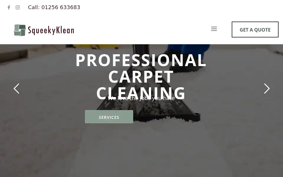 Screenshot of squeekyklean.co.uk