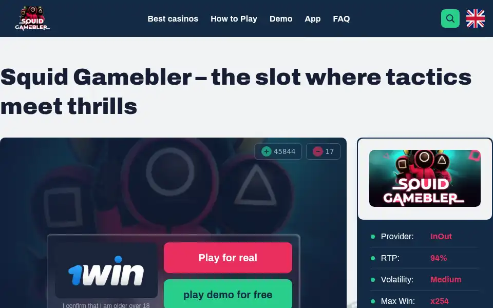 Screenshot of squid-gamebler.co.uk