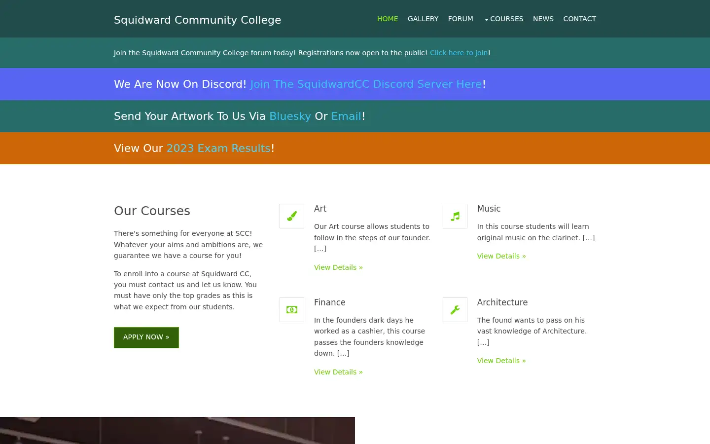 Screenshot of squidwardcc.org