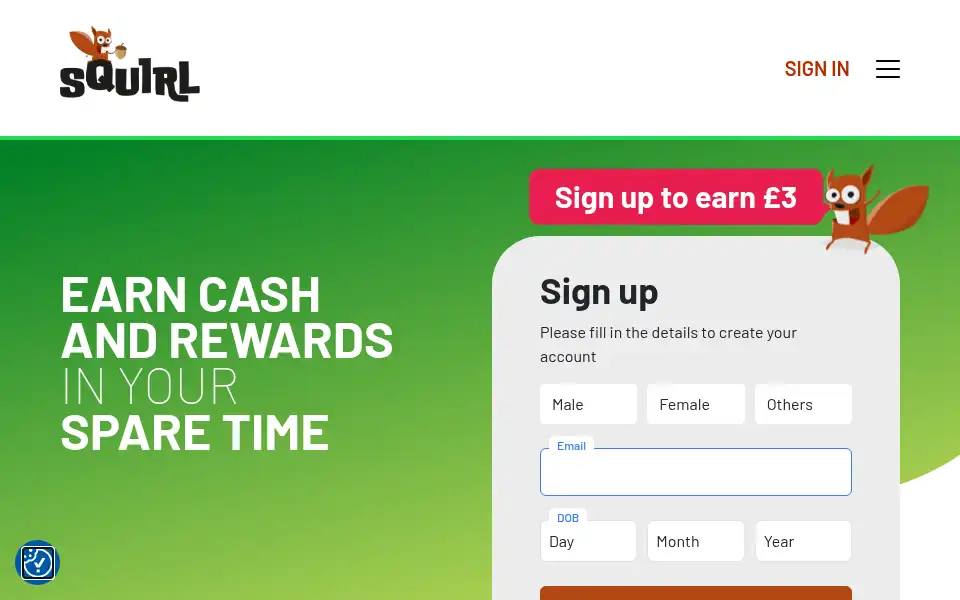 Screenshot of squirl.co.uk