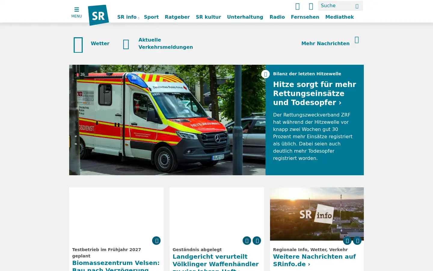 Screenshot of sr.de