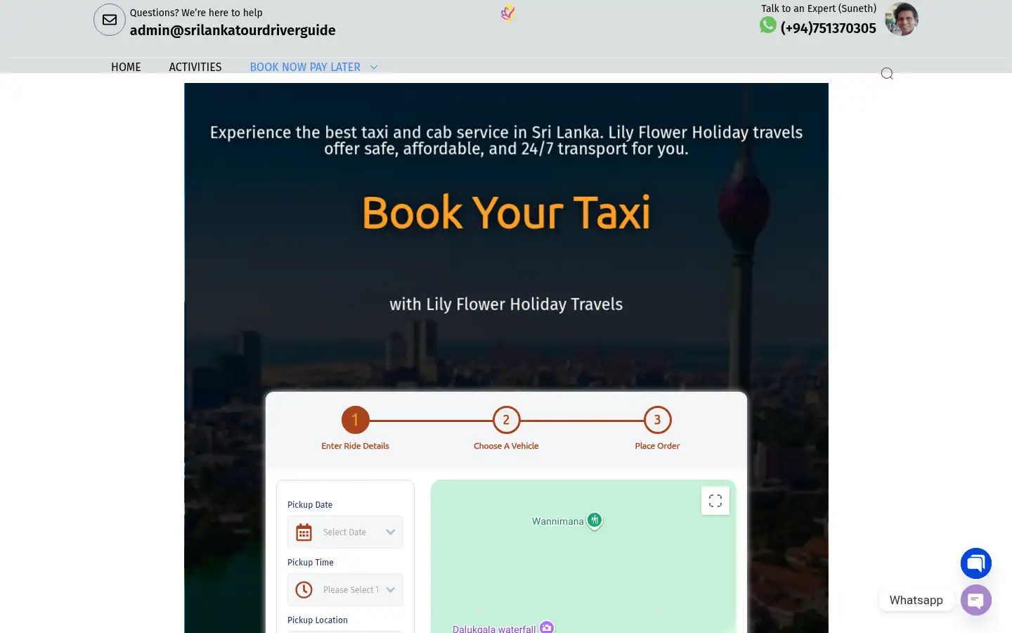 Screenshot of srilankatourdriverguide.com