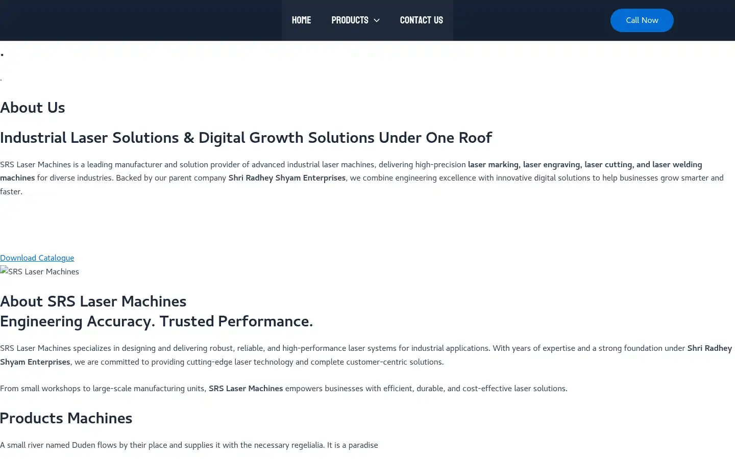 Screenshot of srslasermachines.com