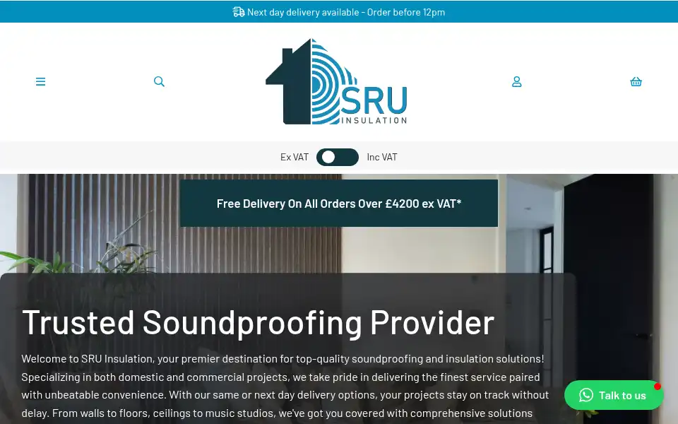Screenshot of sruinsulation.co.uk
