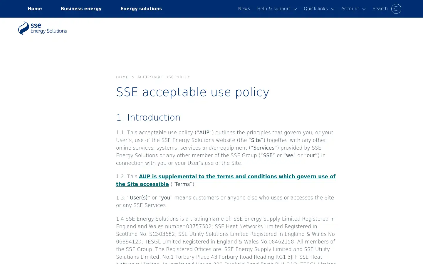 Screenshot of sseenergysolutions.co.uk