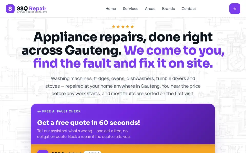 Screenshot of ssqrepair.co.za