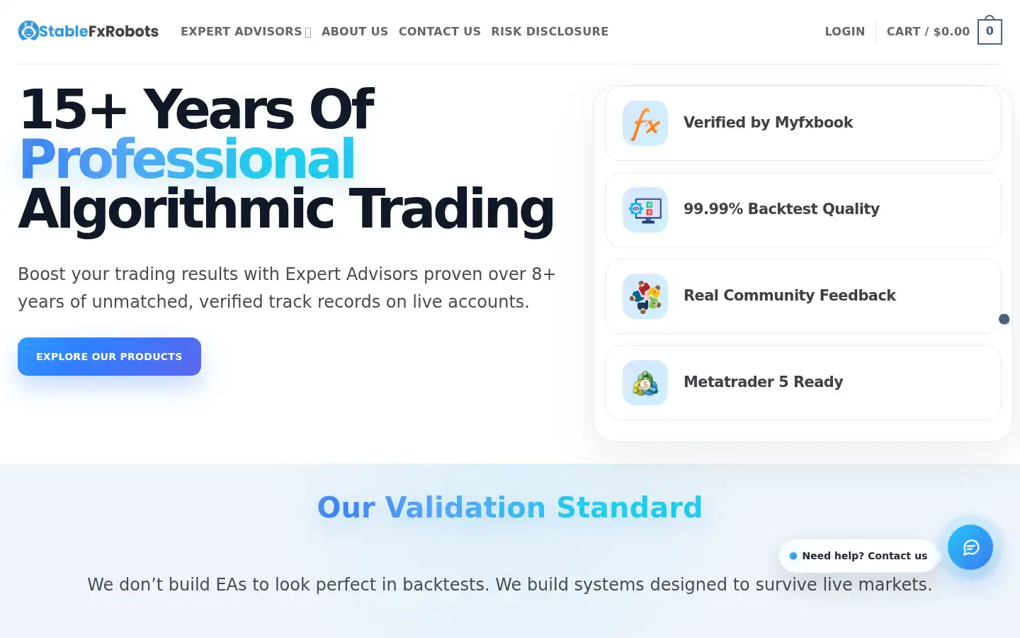 Screenshot of stablefxrobots.com