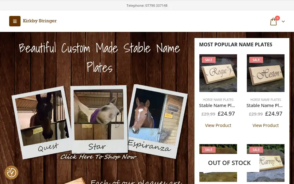 Screenshot of stablenameplates.co.uk