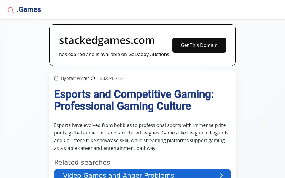 Screenshot of stackedgames.com