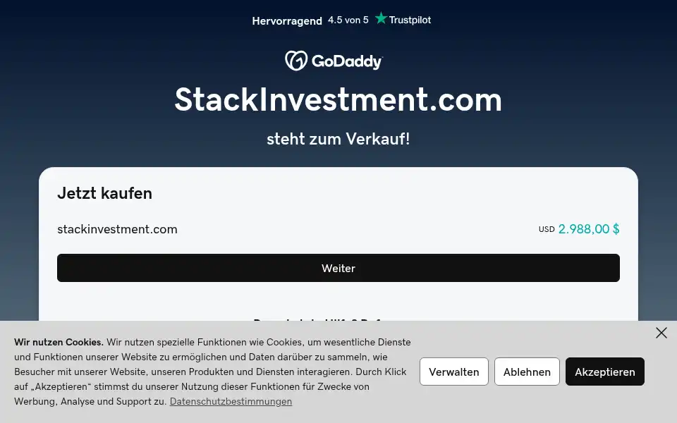 Screenshot of stackinvestment.com