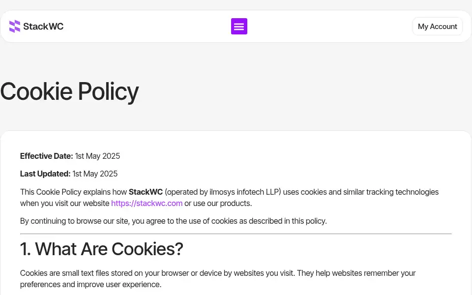 Screenshot of stackwc.com