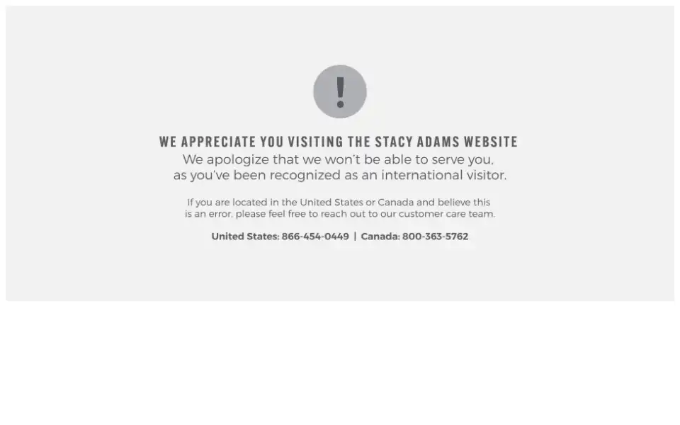 Screenshot of stacyadams.com