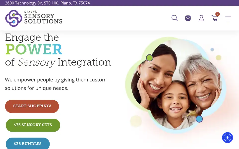 Screenshot of stacyssensorysolutions.com