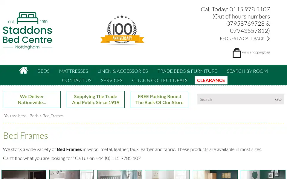 Screenshot of staddonsbeds.co.uk
