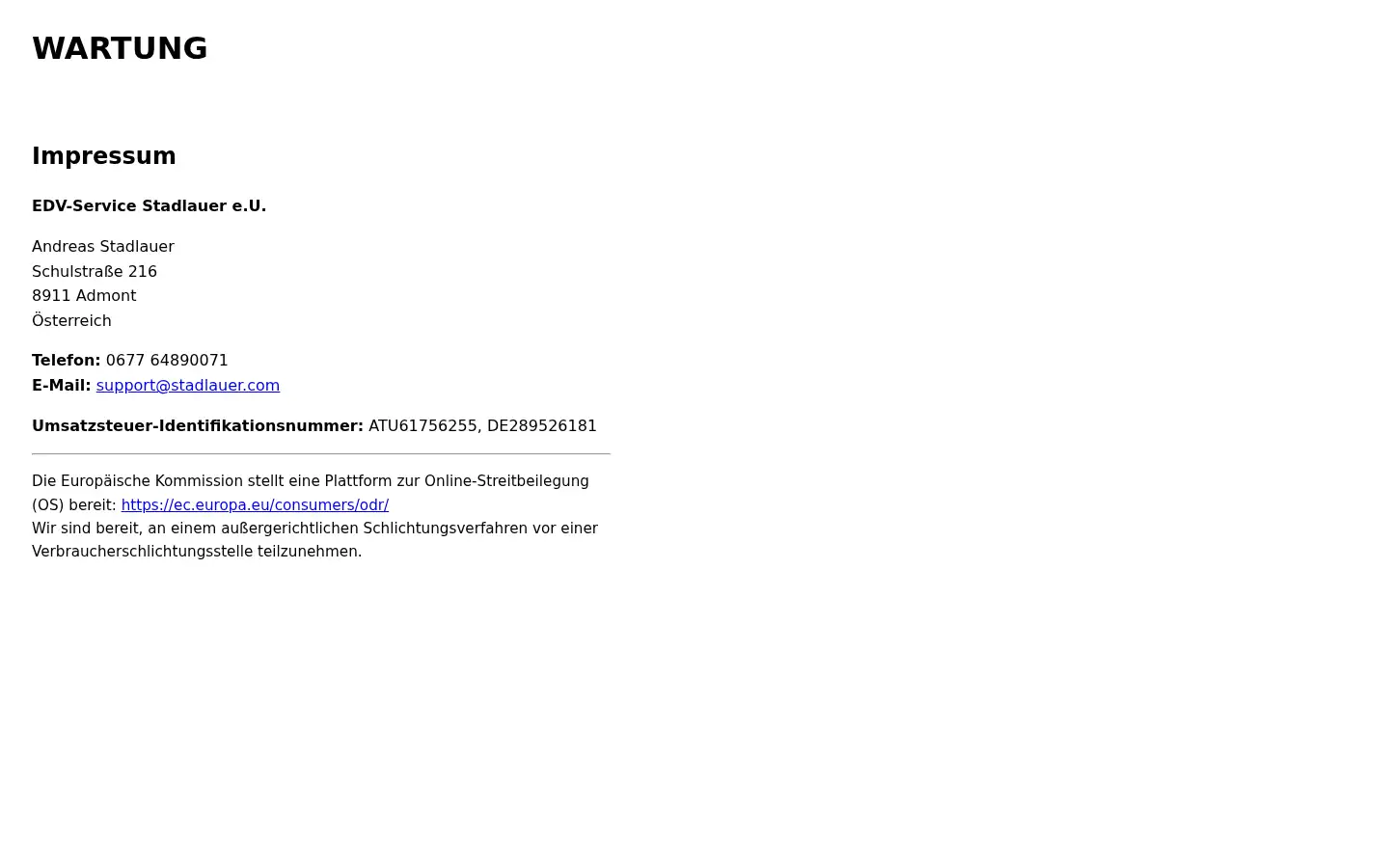 Screenshot of stadlauer.com