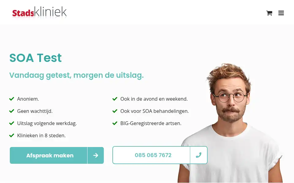 Screenshot of stadskliniek.nl