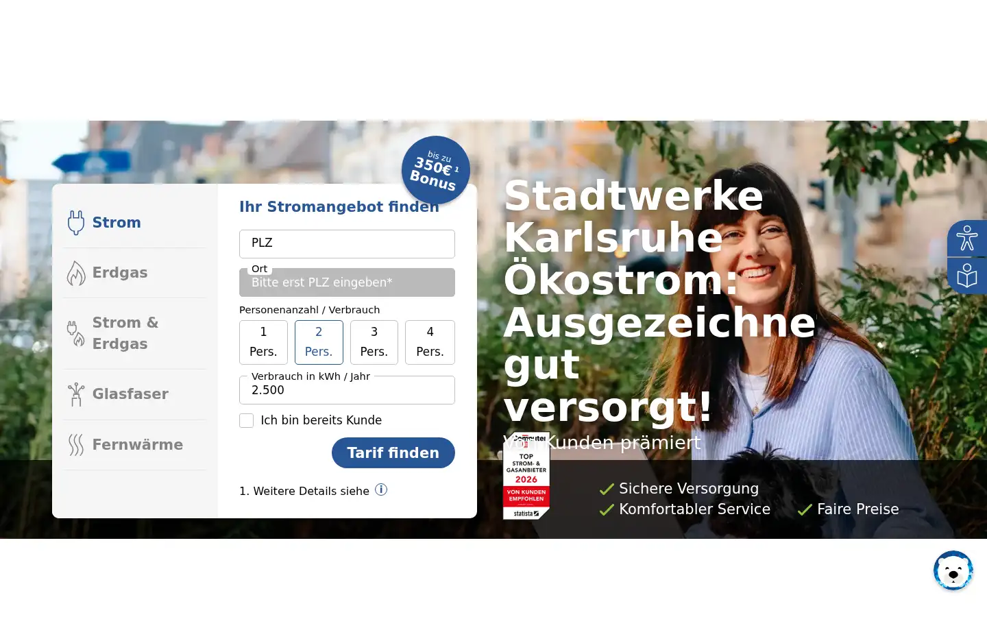 Screenshot of stadtwerke-karlsruhe.de