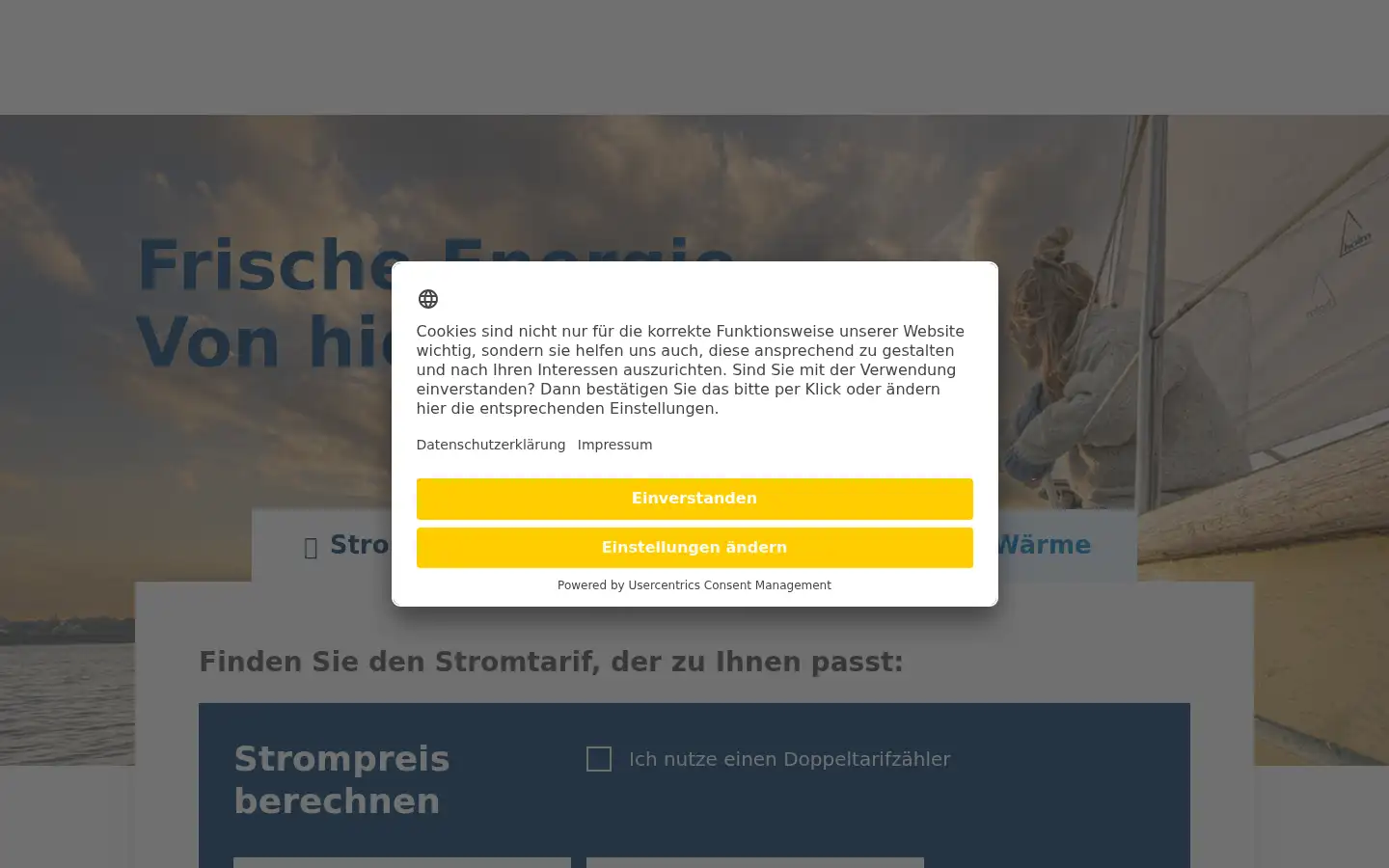 Screenshot of stadtwerke-kiel.de