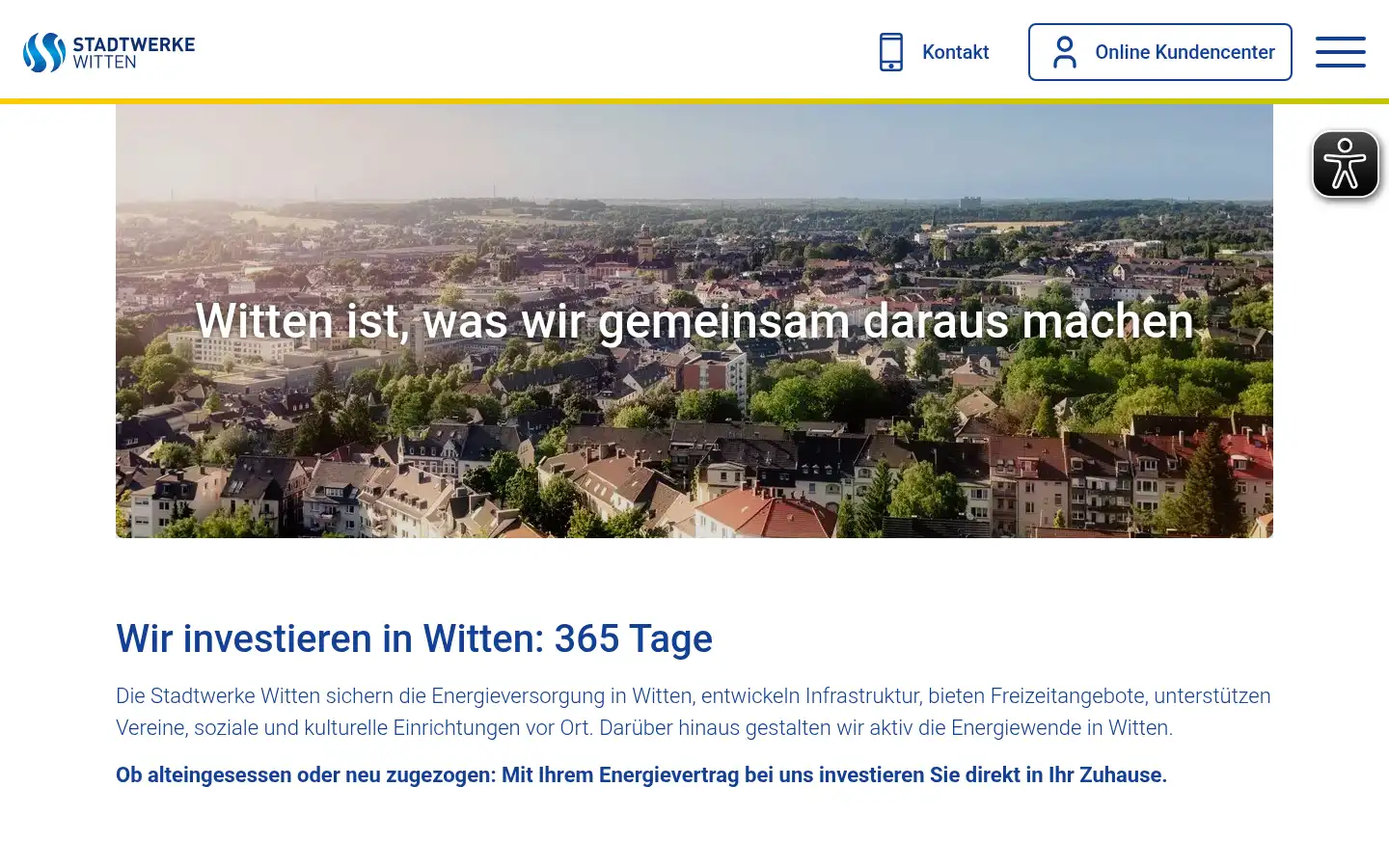 Screenshot of stadtwerke-witten.de