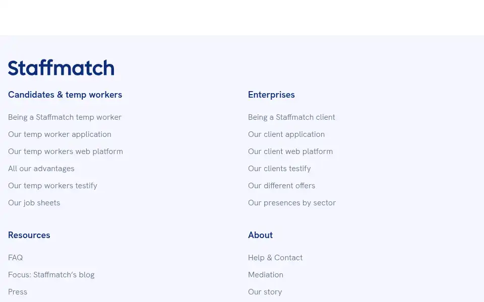 Screenshot of staffmatch.com