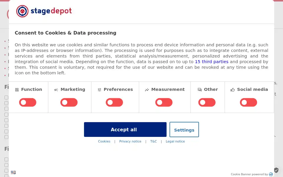 Screenshot of stagedepot.co.uk