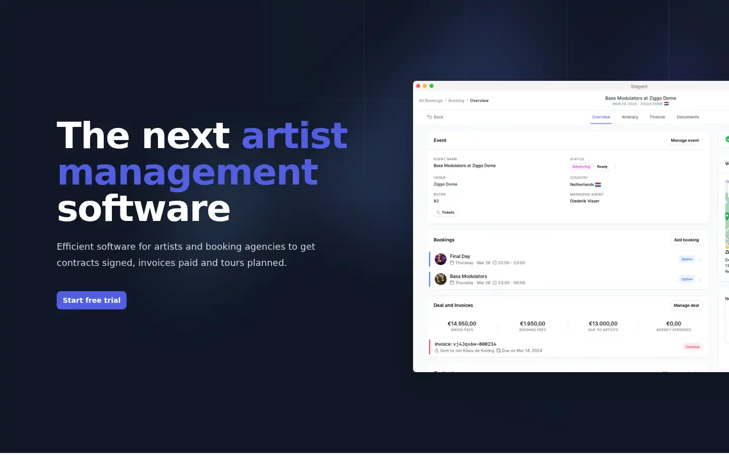 Screenshot of stagent.com