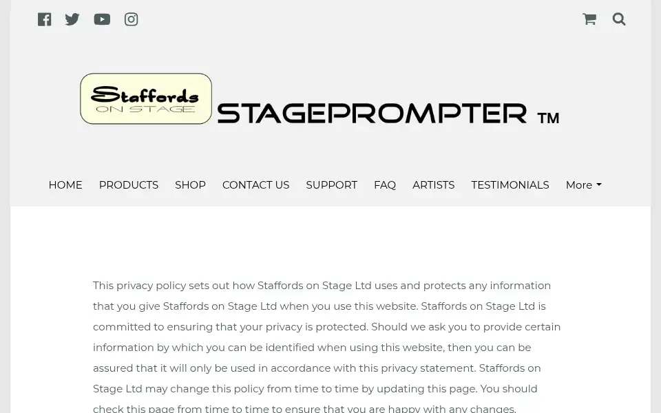 Screenshot of stageprompter.co.uk
