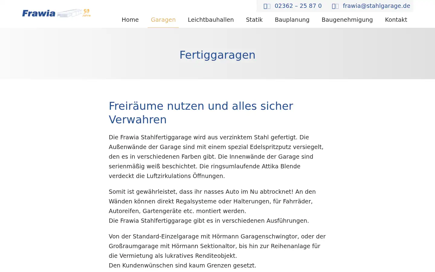 Screenshot of stahlgarage.de