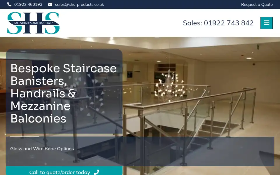 Screenshot of stainlesshandrailsystems.co.uk