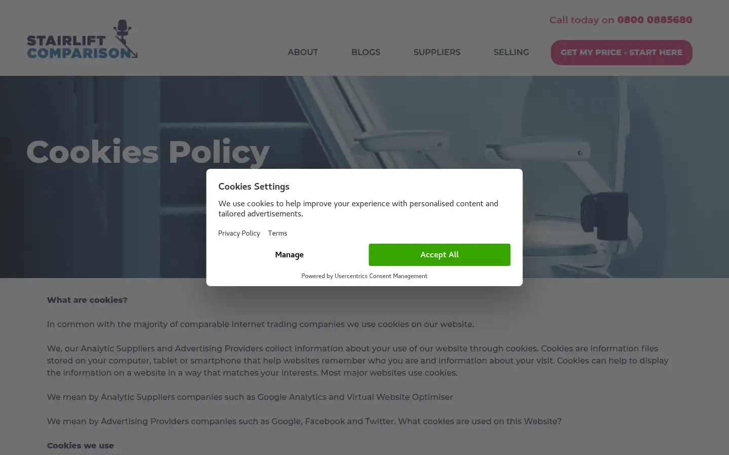 Screenshot of stair-lift-comparison.co.uk