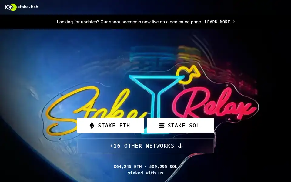 Screenshot of stake.fish