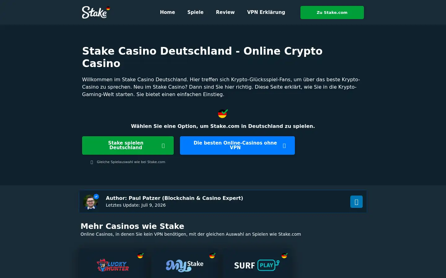 Screenshot of stakecasino.de