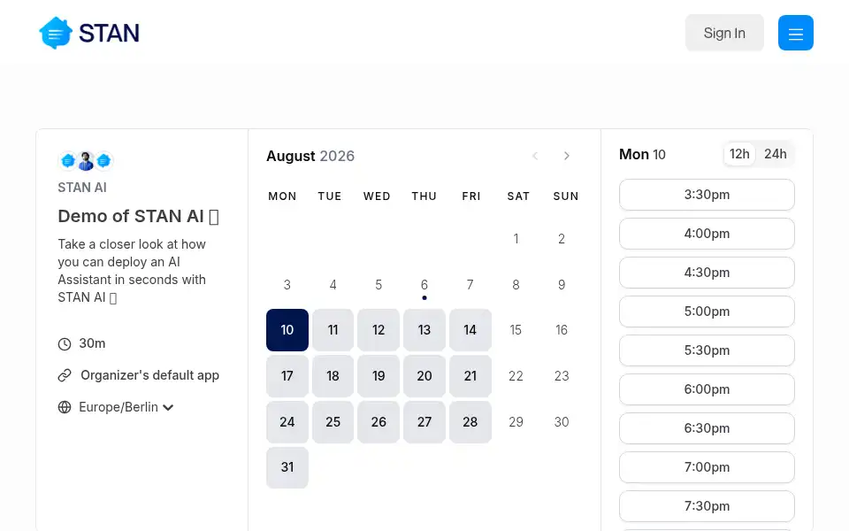 Screenshot of stan.ai