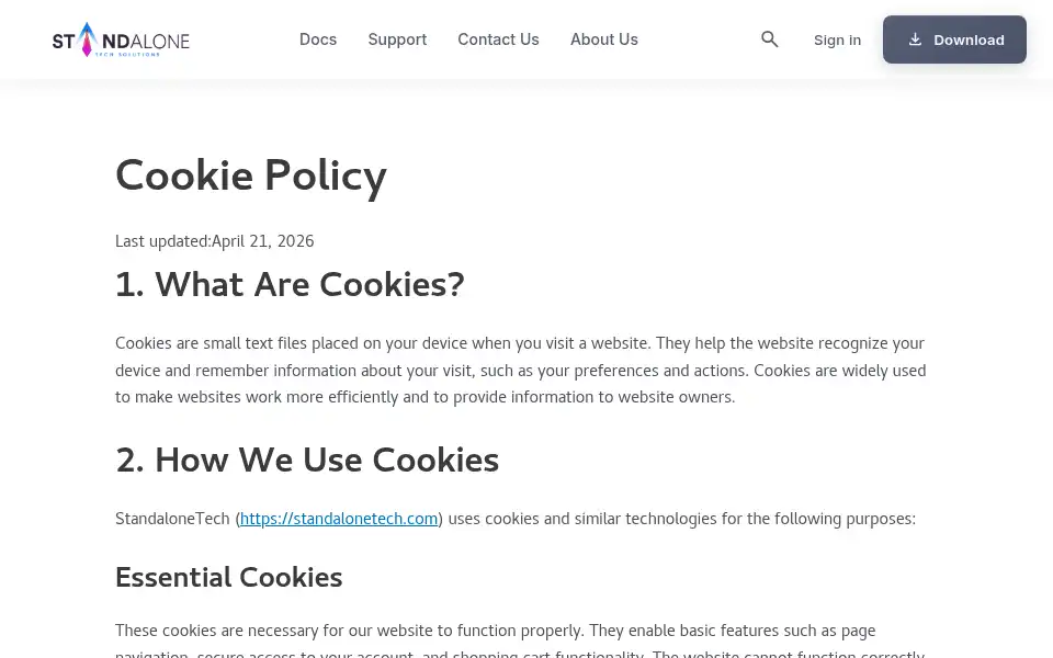 Screenshot of standalonetech.com