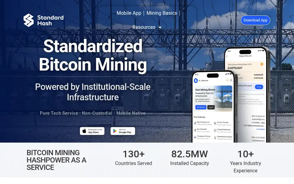 Screenshot of standardhash.com