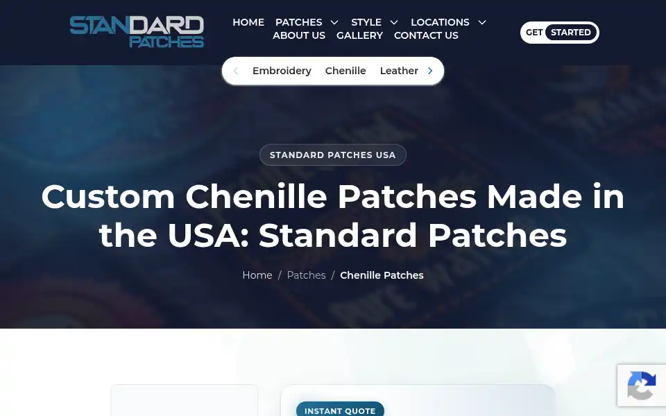 Screenshot of standardpatches.com