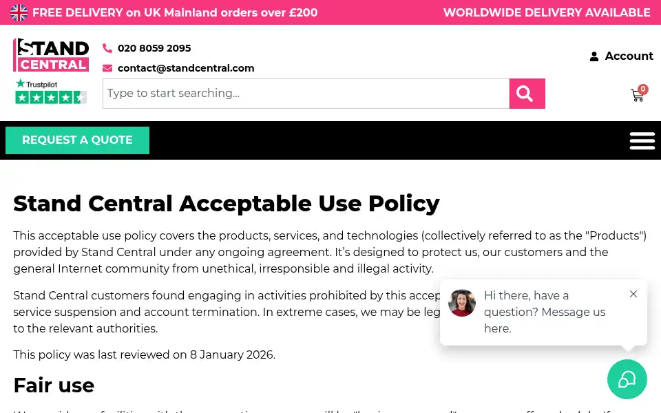 Screenshot of standcentral.com