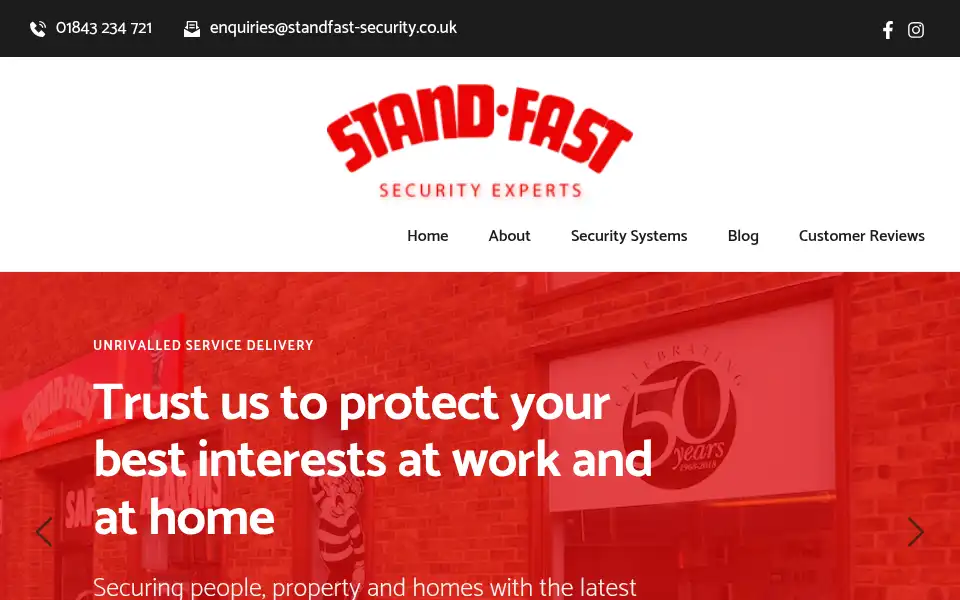 Screenshot of standfast-security.co.uk