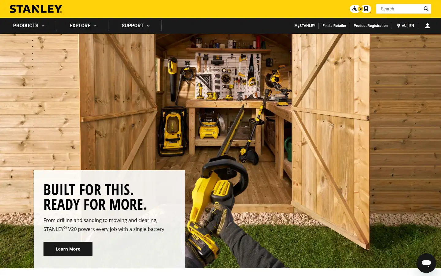 Screenshot of stanleytools.com.au