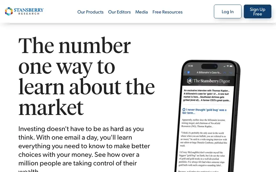 Screenshot of stansberryresearch.com