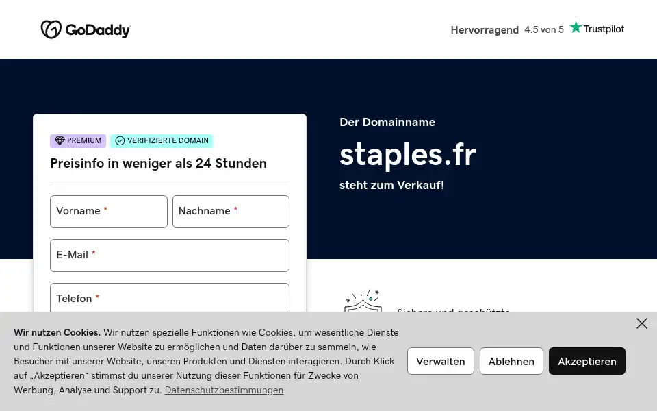 Screenshot of staples.fr