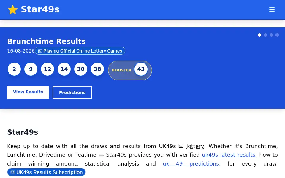 Screenshot of star49s.com