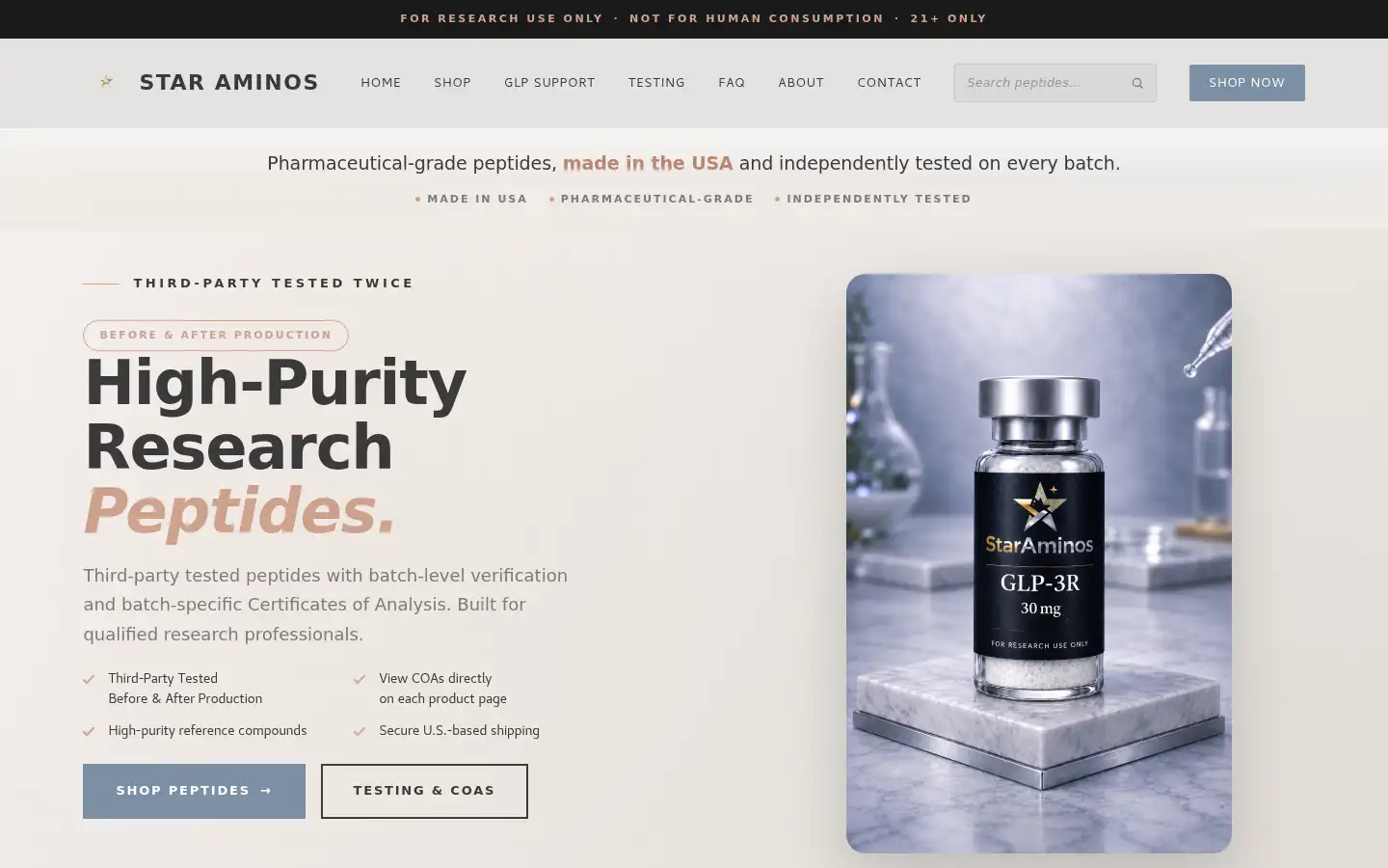 Screenshot of staraminos.com