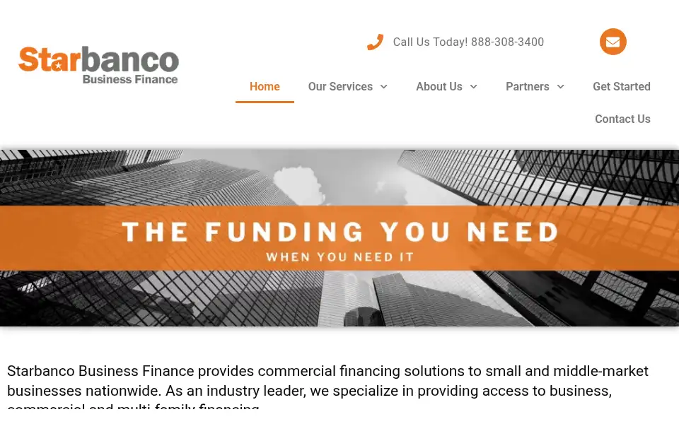 Screenshot of starbanco.com