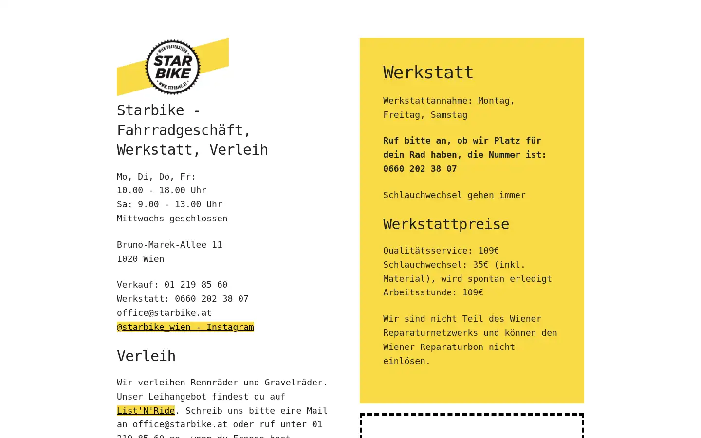 Screenshot of starbike.at