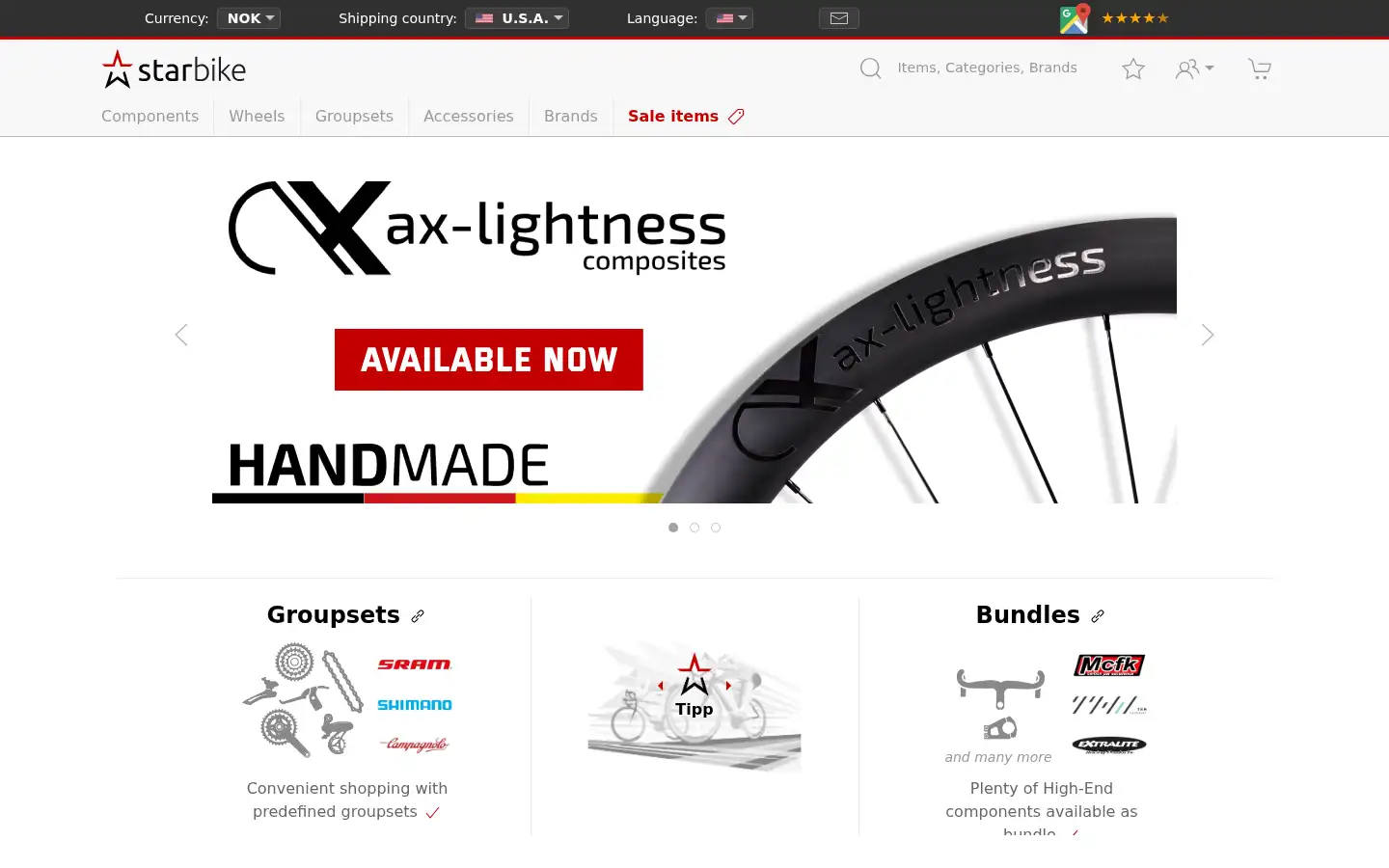 Screenshot of starbike.com