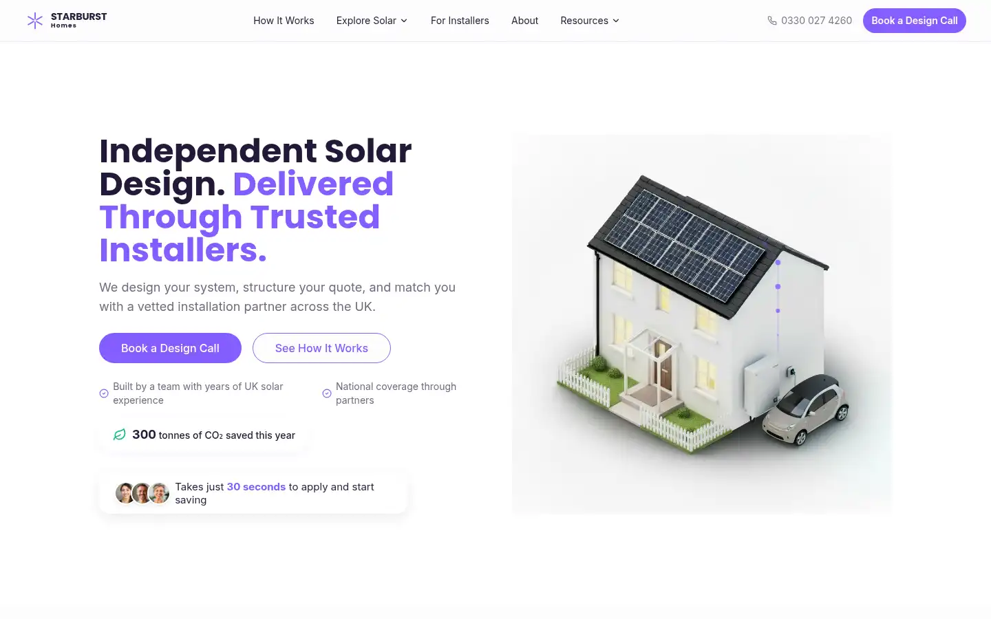 Screenshot of starbursthomes.co.uk